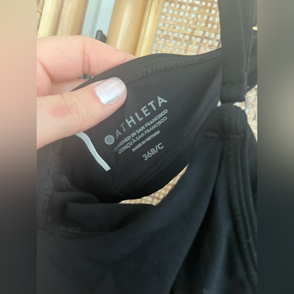 ATHLETA Seascape Blousy Tankini Black Top - Picture 3 of 6
